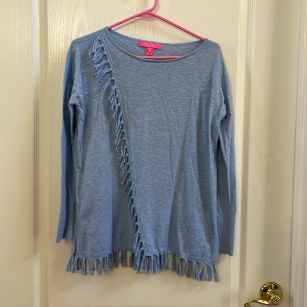 Lilly Pulitzer Emberly Sweater Heathered Blue Peri Size Small
